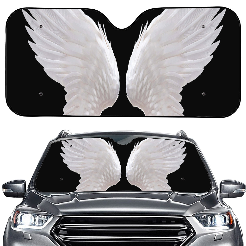 White Angel Wings Print Car Windshield Sun Shade