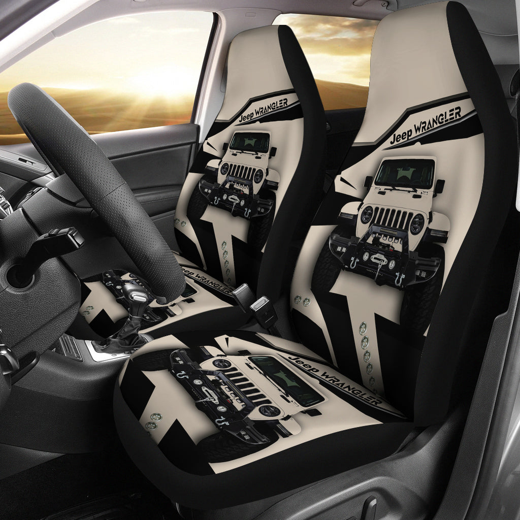 White Cream Jeep Car Seat Covers