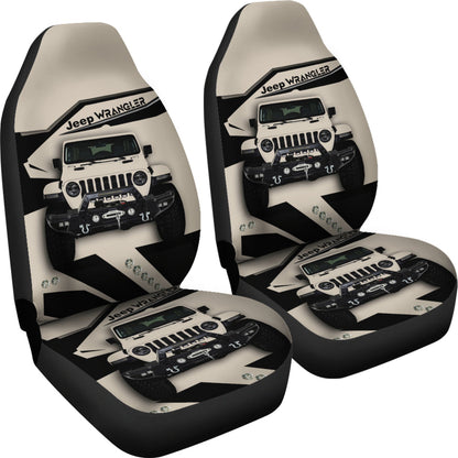 White Cream Jeep Car Seat Covers