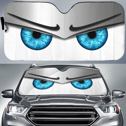White Funny Angry Cartoon Eyes Car Auto Sun Shades Windshield Accessories Decor Gift