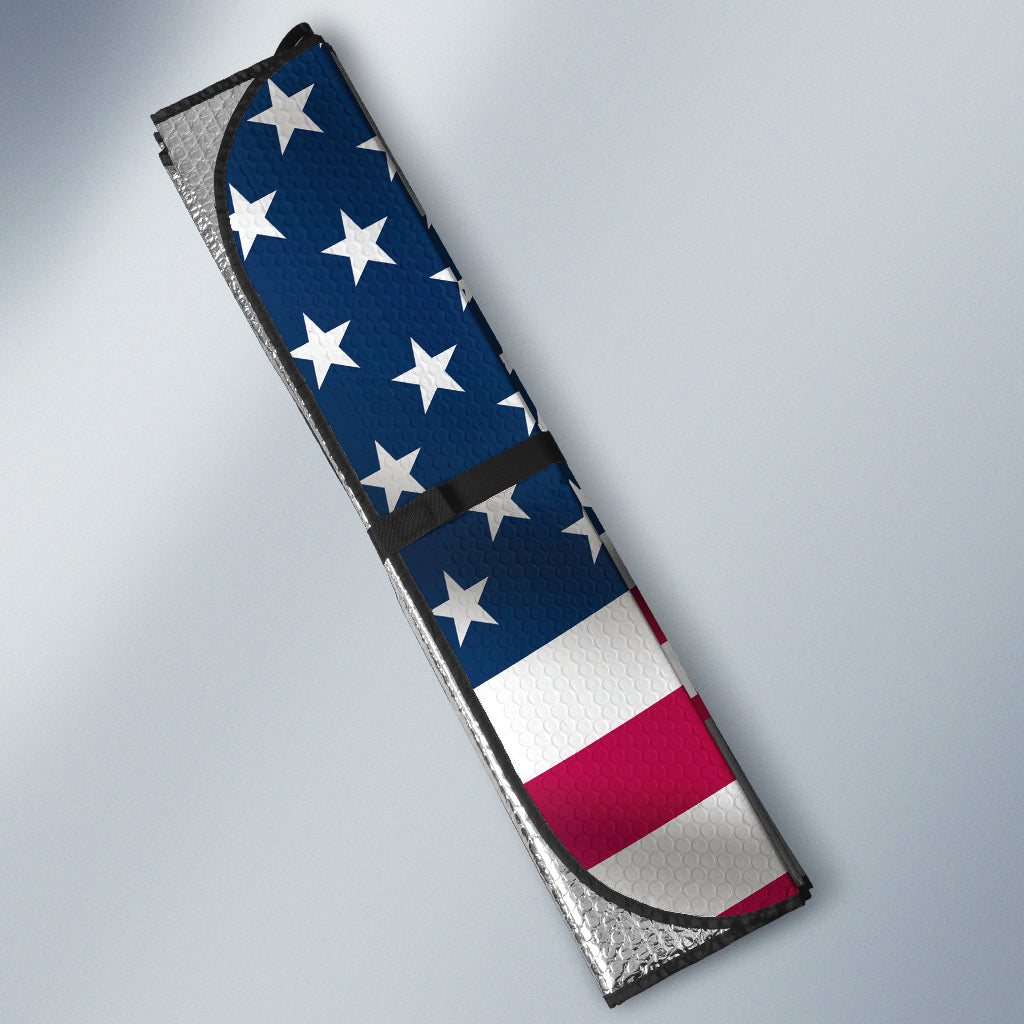 White Horses U.S Flag All Over Printed 3D Sun Shade