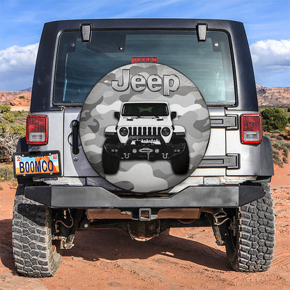 White Jeep Camouflage Car Spare Tire Cover