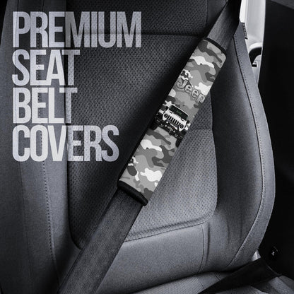 White Jeep Camouflage Car Seat Belt Cover Custom Car Accessories