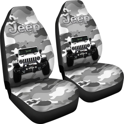 White Jeep Camouflage Car Seat Covers