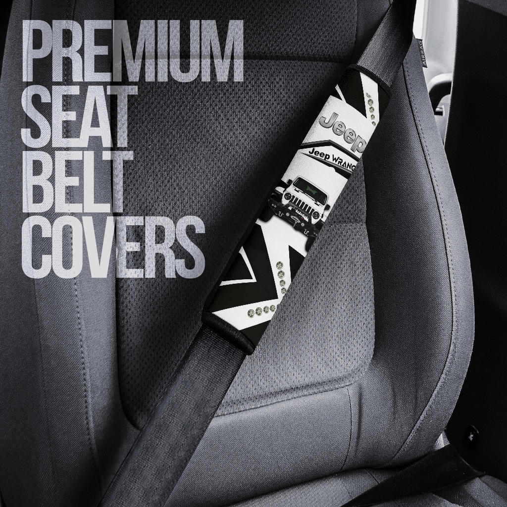 White Jeep Car Seat Belt Cover Custom Car Accessories