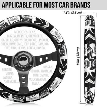 White Jeep Car Steering Wheel Cover