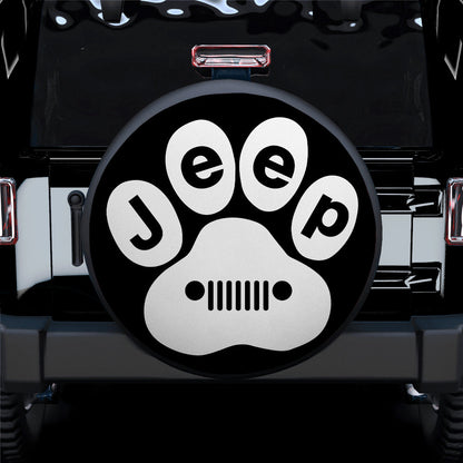White Jeep Paw Car Spare Tire Cover