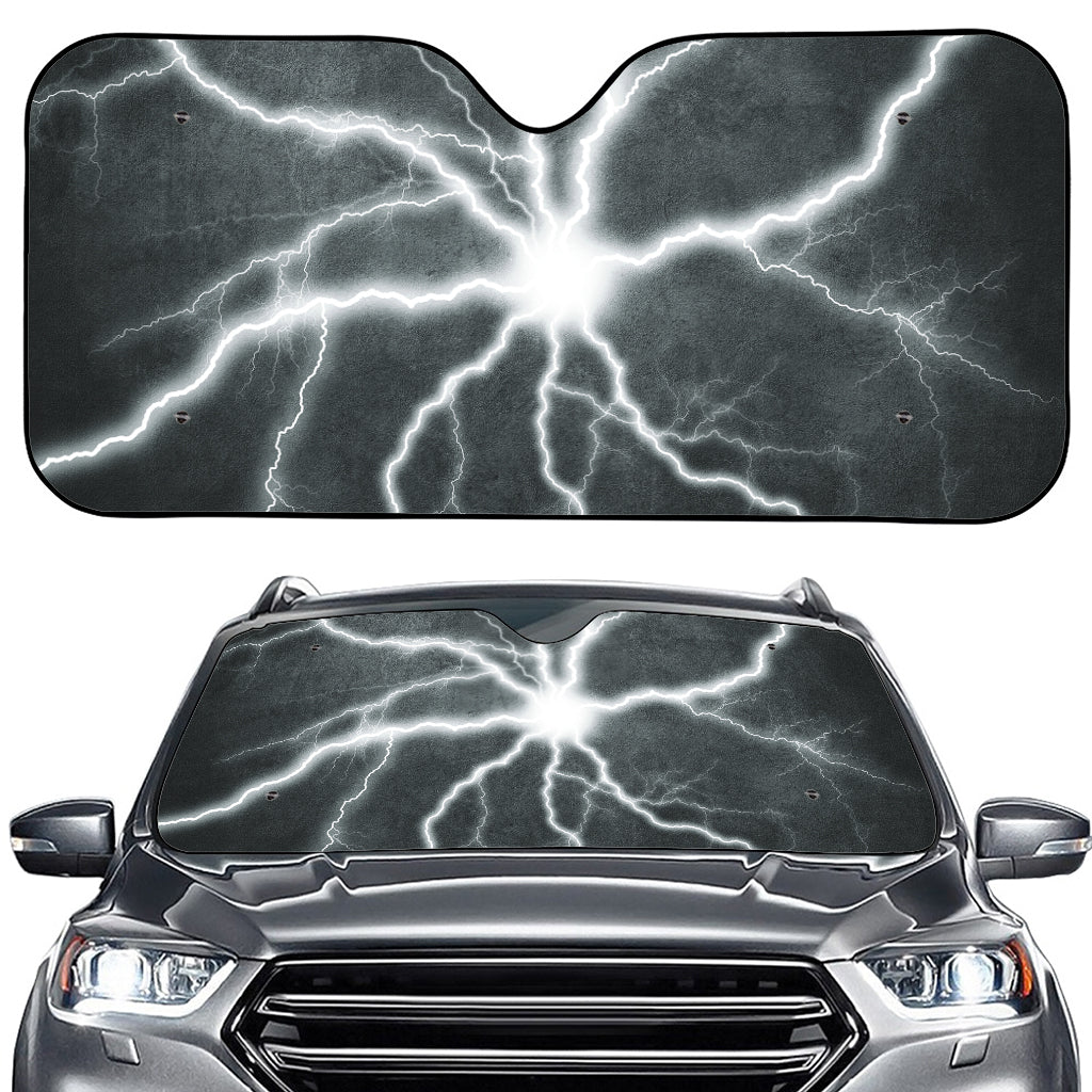 White Lightning Print Car Windshield Sun Shade
