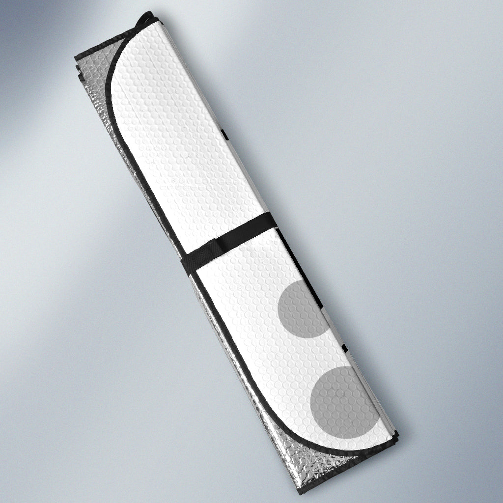 White Slight Surprised Cartoon Eyes Car Auto Sunshades