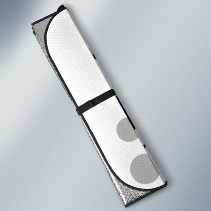 White Slight Surprised Cartoon Eyes Car Auto Sunshades