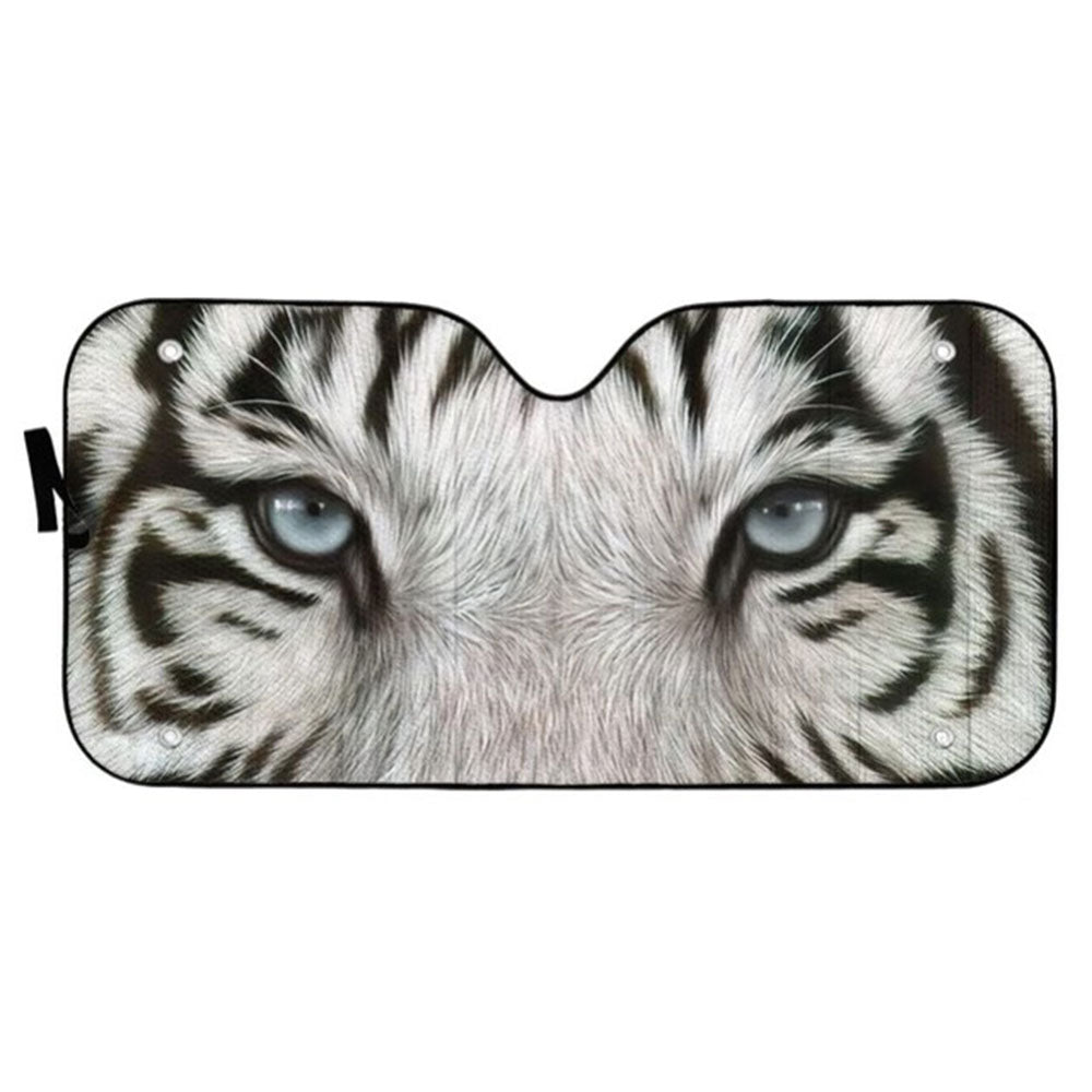 White Tiger Eyes Car Auto Sun Shades Windshield Accessories Decor Gift