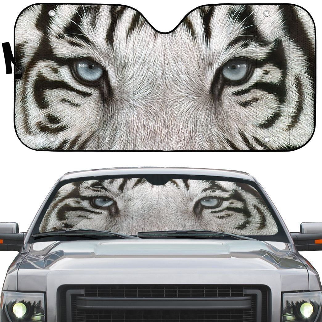 Gearhuman 3D White Tiger Eyes Car Sunshade