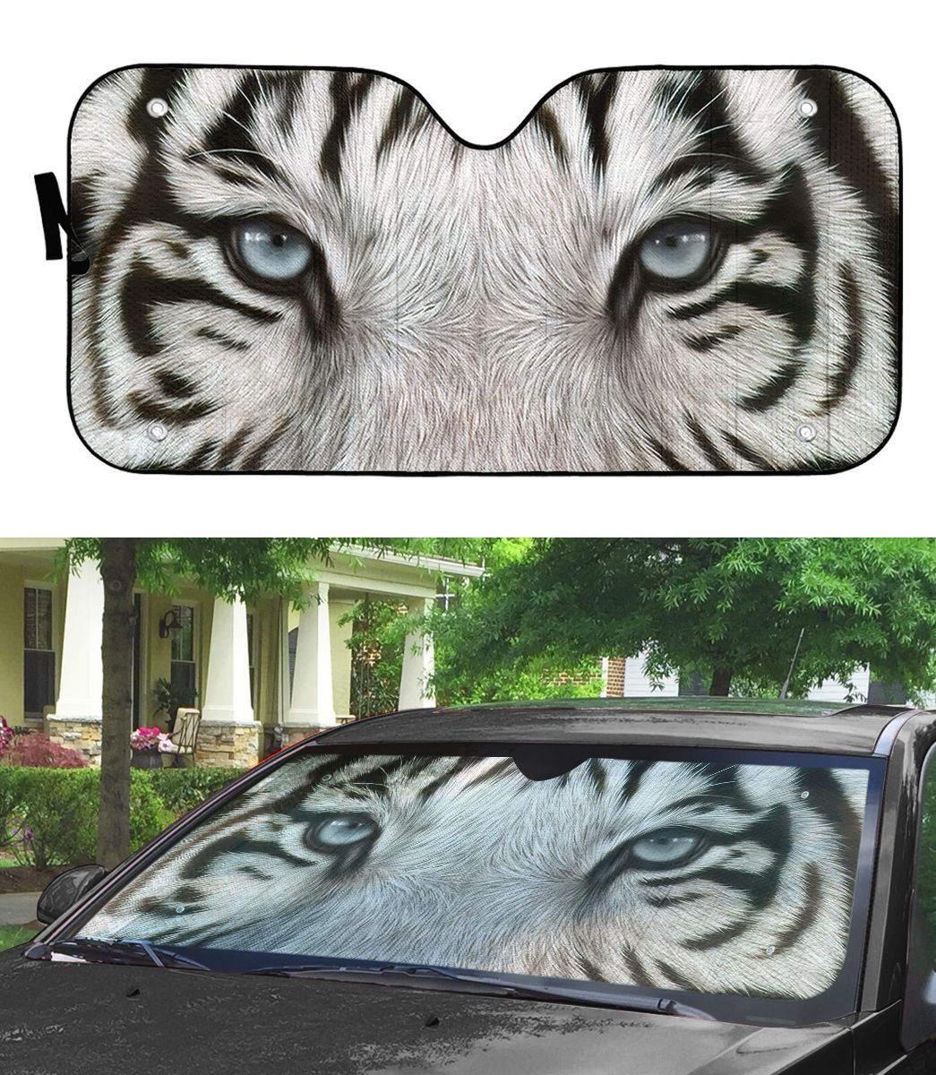 Gearhuman 3D White Tiger Eyes Car Sunshade