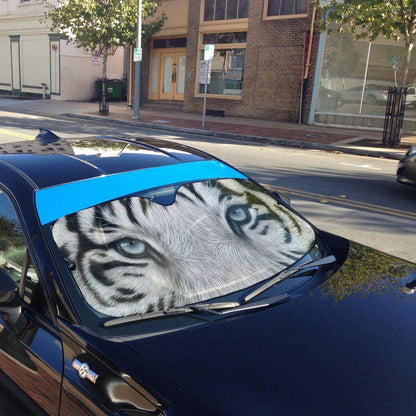 Gearhuman 3D White Tiger Eyes Car Sunshade