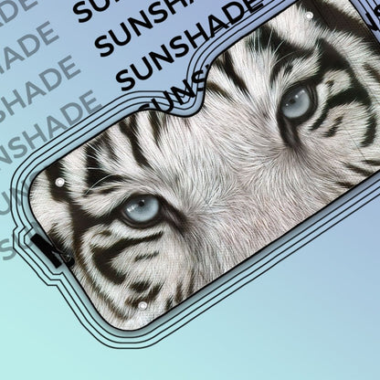 Gearhuman 3D White Tiger Eyes Car Sunshade