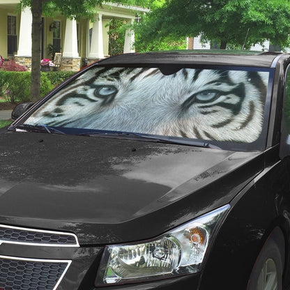 Gearhuman 3D White Tiger Eyes Car Sunshade