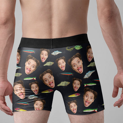 Wiggle My Worm & Bam She's On It - Personalized Photo Men's Boxer Briefs