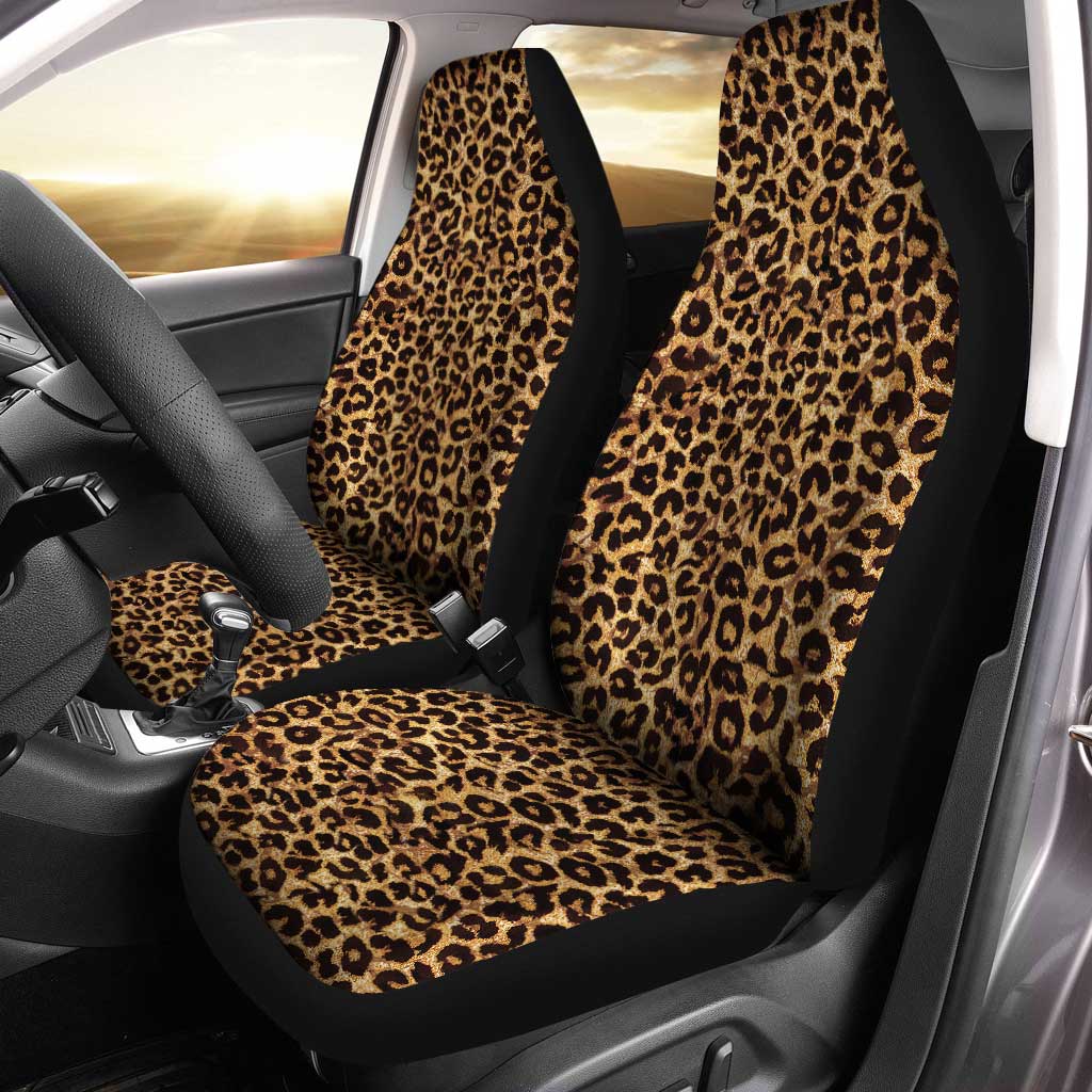 Wild Cheetah Skin Print Car Seat Covers Custom Brown Car Accessories