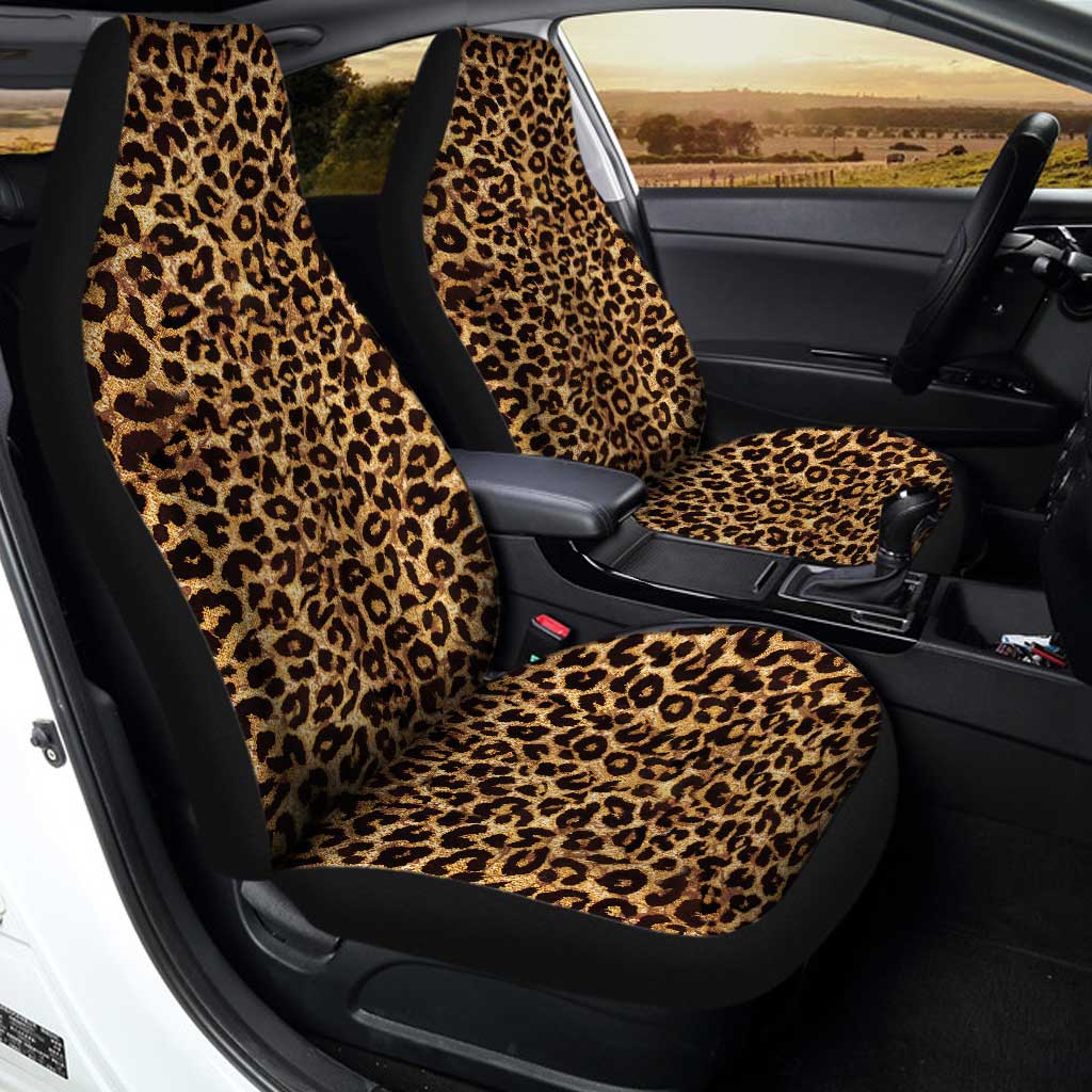 Wild Cheetah Skin Print Car Seat Covers Custom Brown Car Accessories