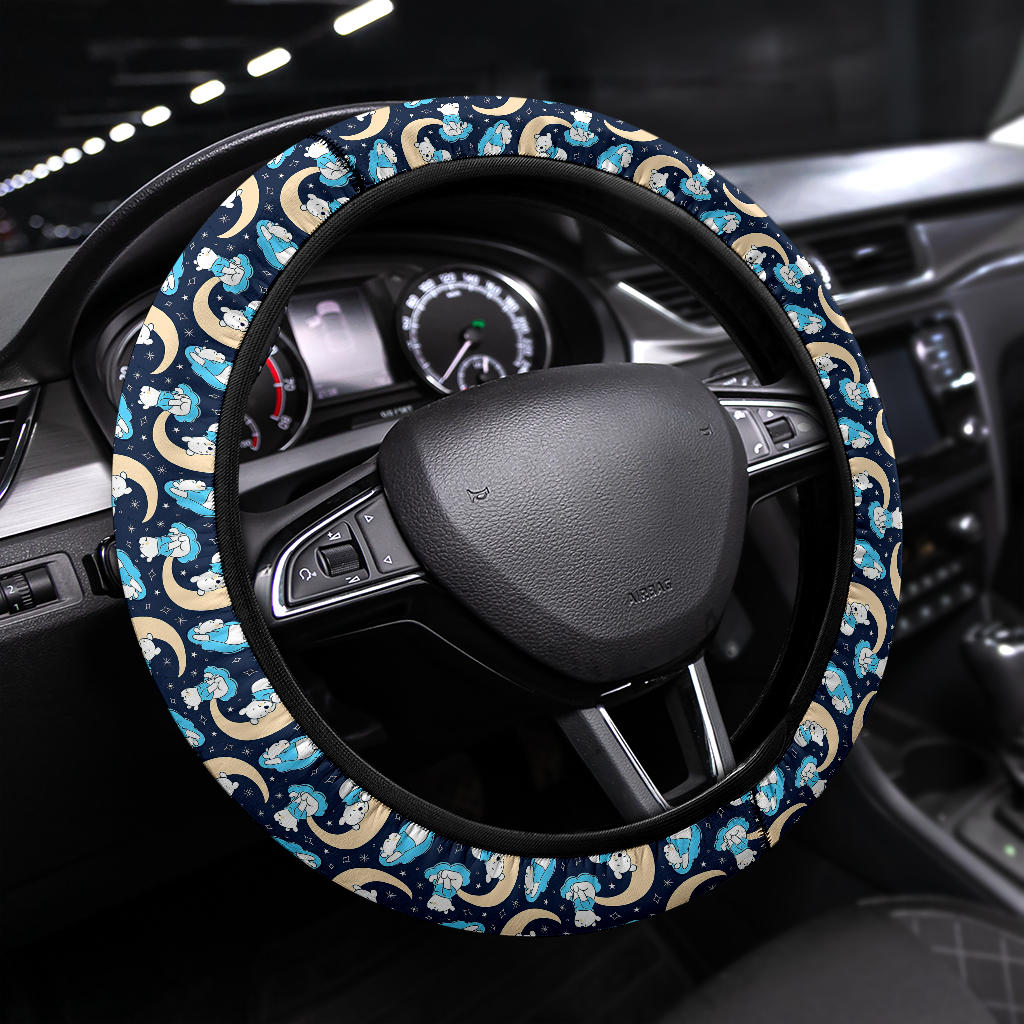 Winnie The Pood Moon Blue Premium Car Steering Wheel Cover