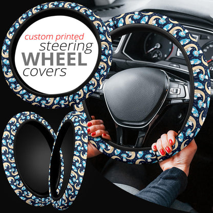 Winnie The Pood Moon Blue Premium Car Steering Wheel Cover