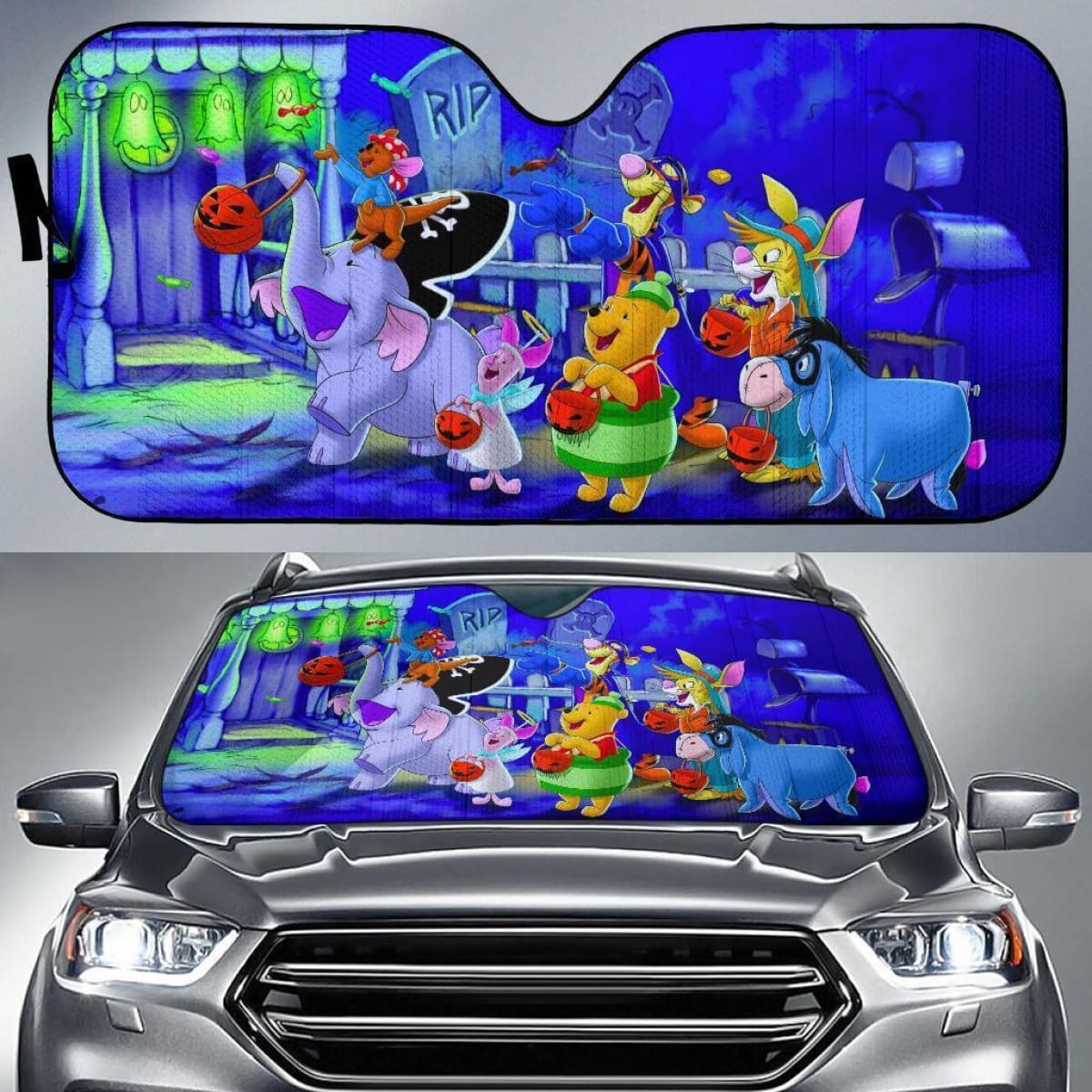 Winnie The Pooh Halloween Auto Sun Shade Nh06 Universal Fit 111204