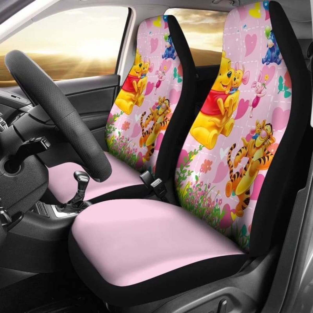 Winnie The Pooh Love Car Seat Covers Universal Fit 051312