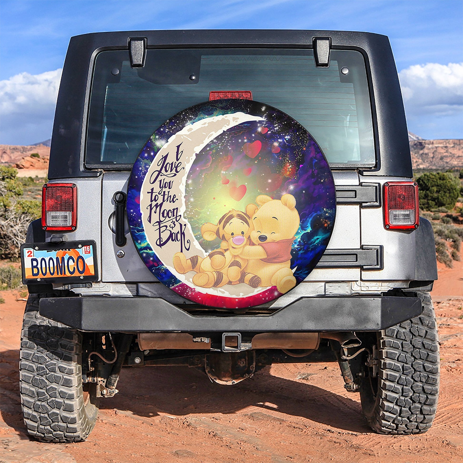 Winnie The Pooh Love You To The Moon Galaxy Spare Tire Cover
