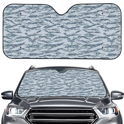 Winter Tiger Stripe Camo Pattern Print Car Windshield Sun Shade