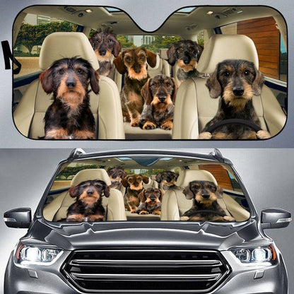 Wirehaired Dachshund Car All Over Printed 3D Sun Shade
