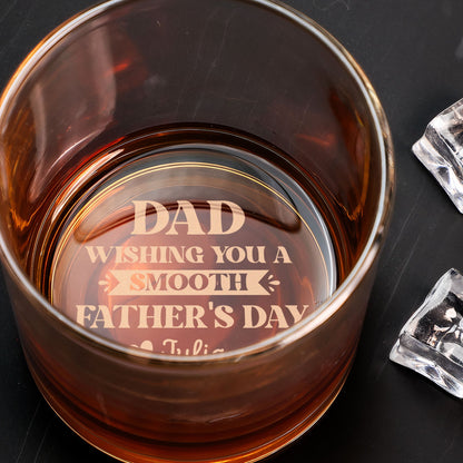 Wishing You A Smooth Father's Day - Personalized Engraved Whiskey Glass