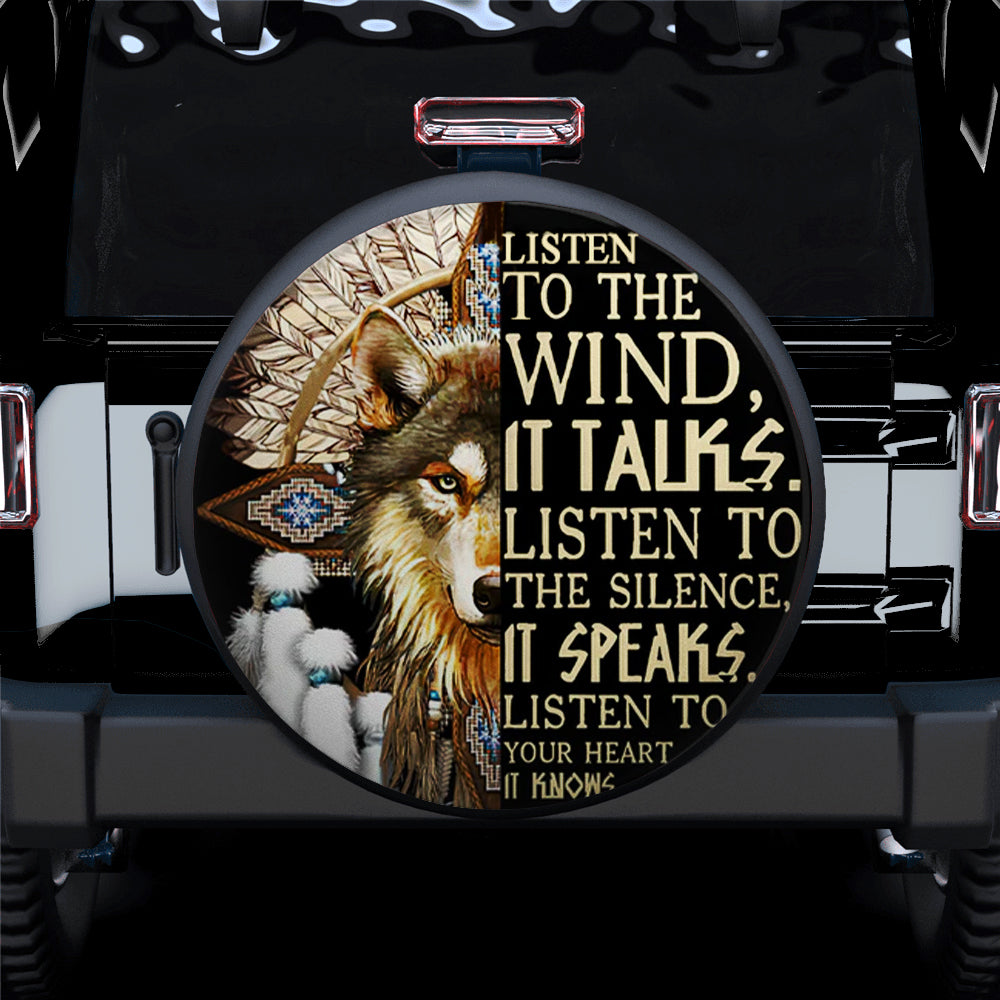 Wolf Native American Car Spare Tire Cover