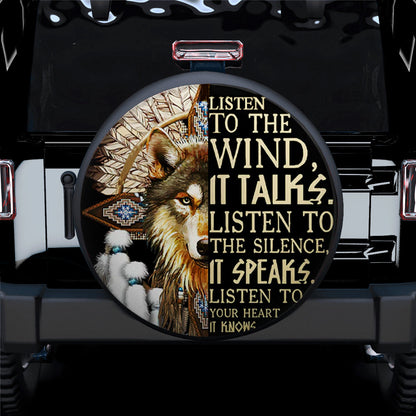 Wolf Native American Car Spare Tire Cover