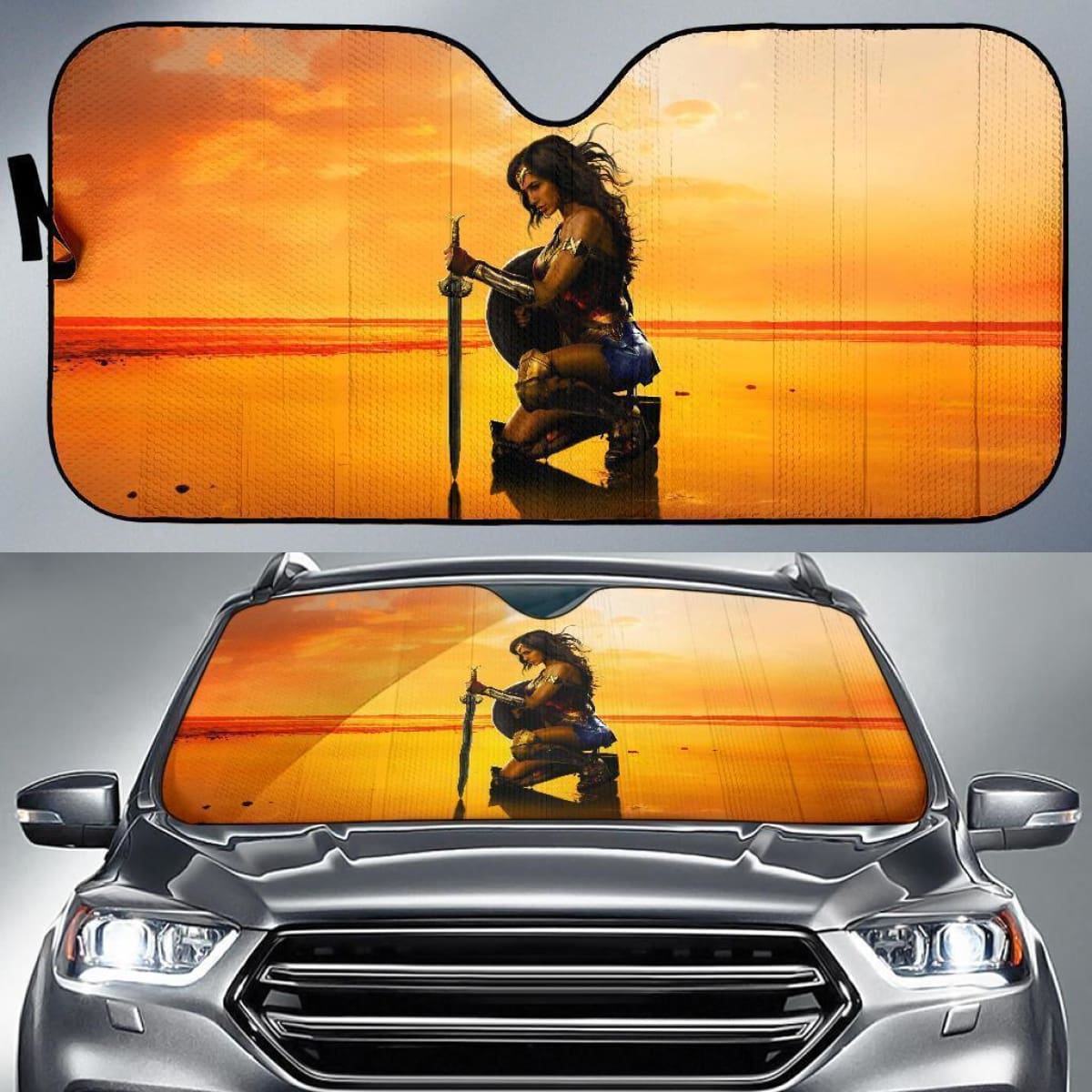 Wonder Woman Auto Sun Shade For Fan Mn05 Universal Fit 111204