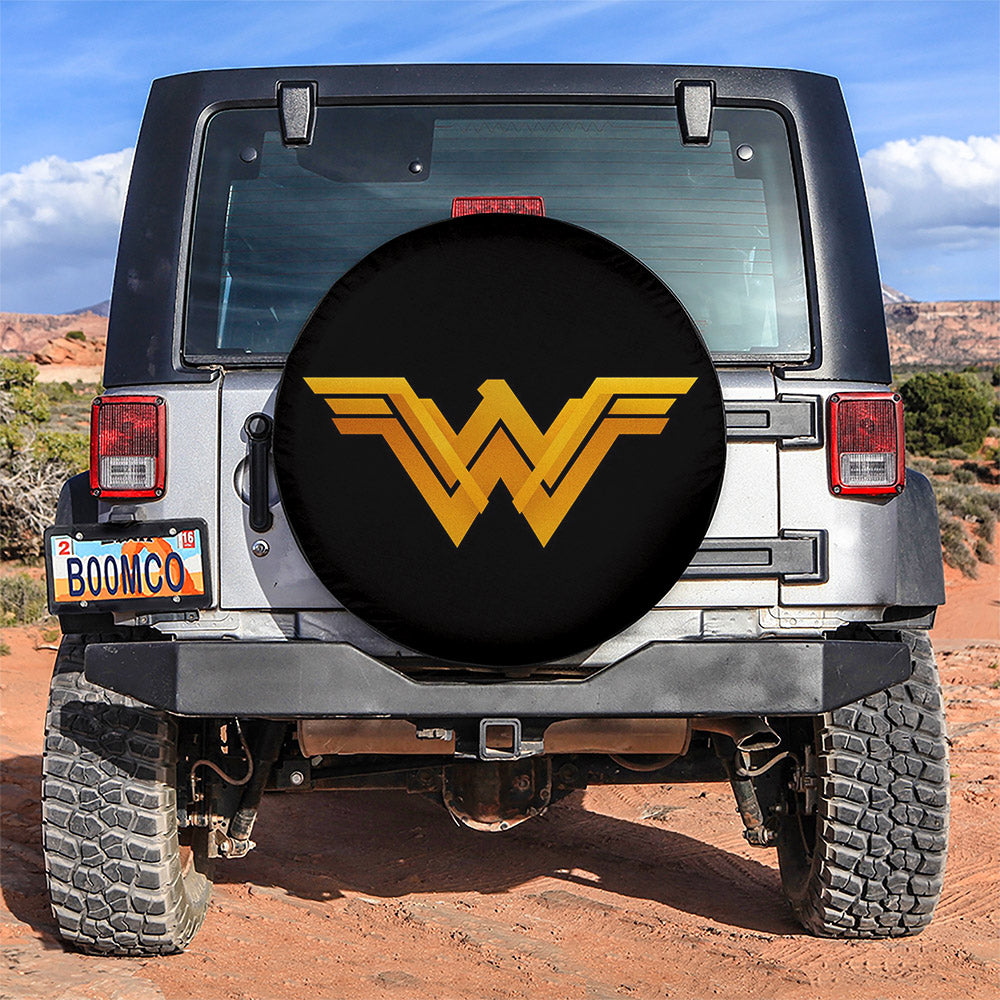 Wonder Woman Black And Yellow Car Spare Tire Cover