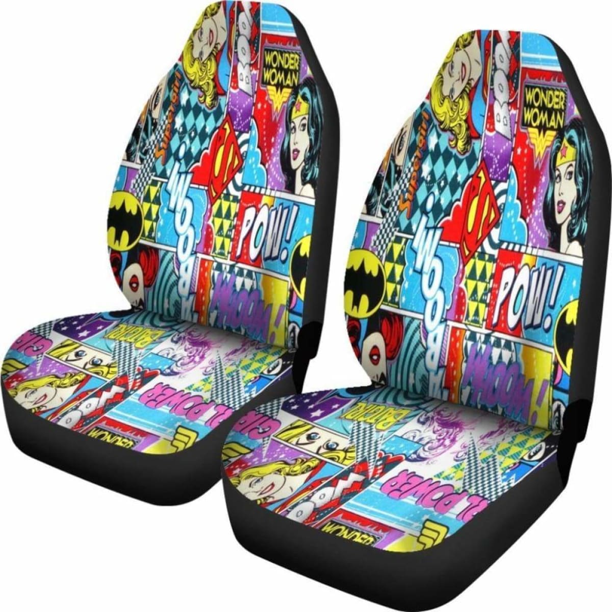 Wonder Woman Cartoon Art Cut Sences Car Seat Covers Universal Fit 051012