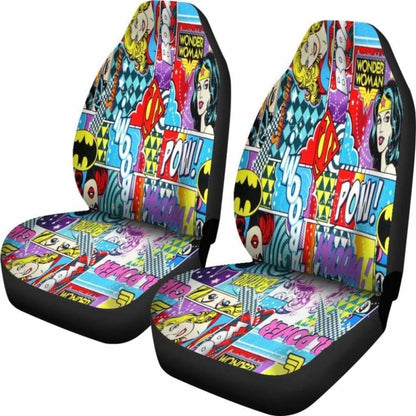 Wonder Woman Cartoon Art Cut Sences Car Seat Covers Universal Fit 051012