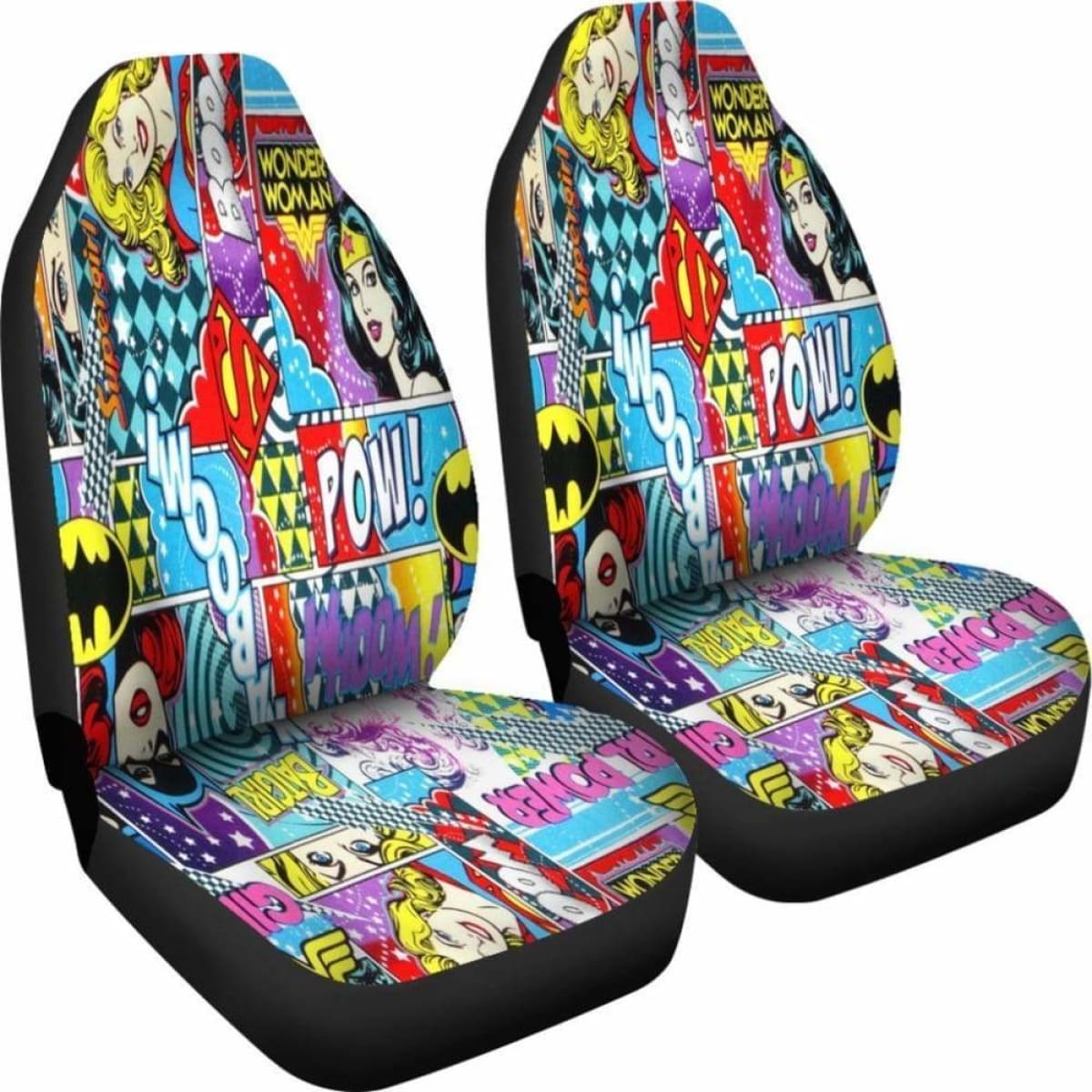 Wonder Woman Cartoon Art Cut Sences Car Seat Covers Universal Fit 051012