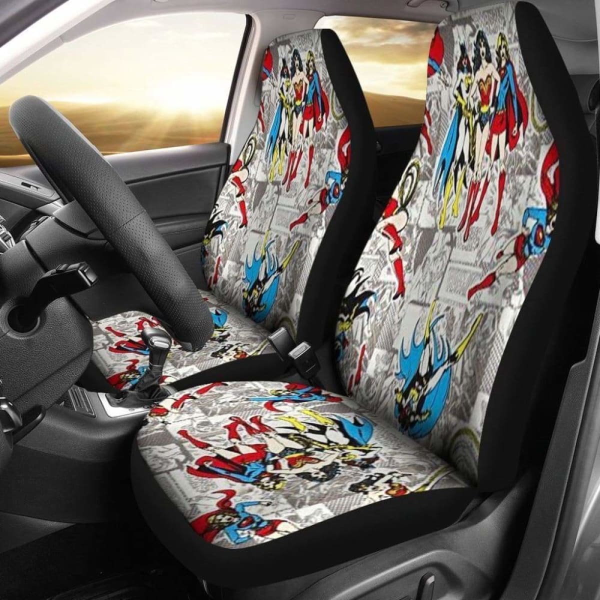 Wonder Woman Cartoon Car Seat Covers Universal Fit 051012