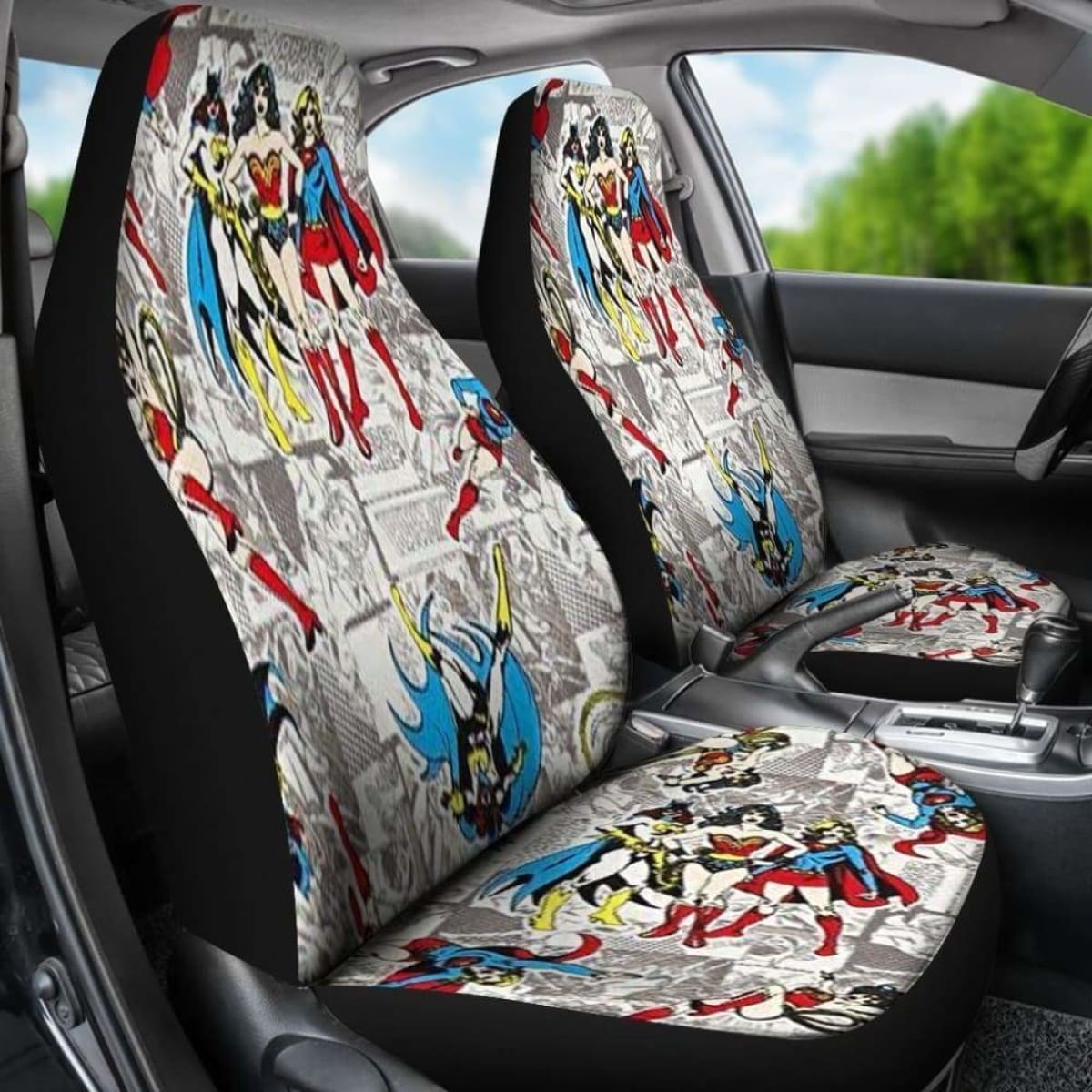 Wonder Woman Cartoon Car Seat Covers Universal Fit 051012