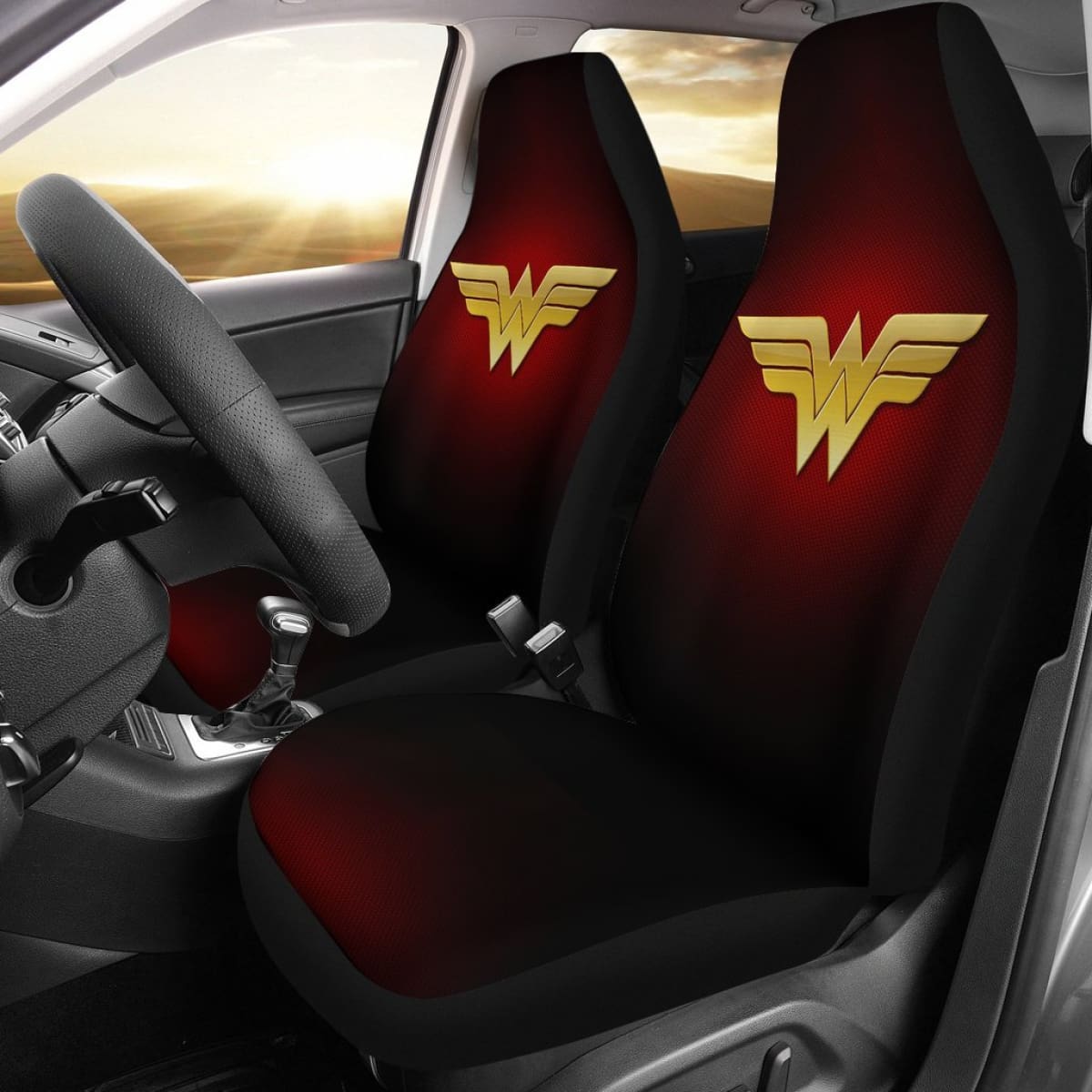 Wonder Woman Logo Car Seat Covers Movie Fan Gift H040120 Universal Fit 225311