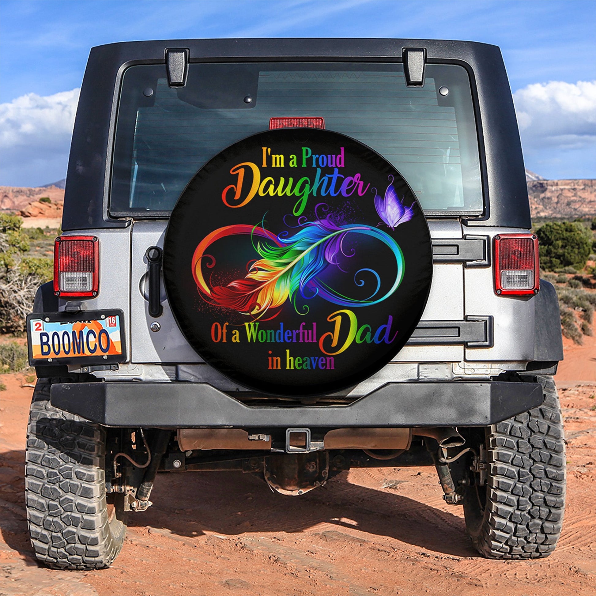 Wonderful Dad Proud Daughter In Heaven Car Spare Tire Cover
