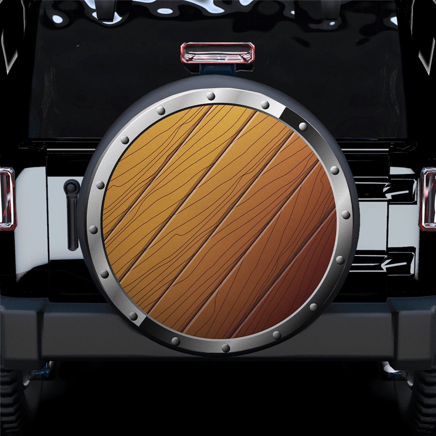 Wooden Shield Spare Tire Cover