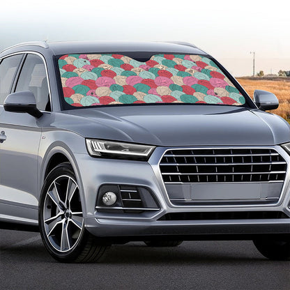 Yarn Balls Pattern Print Car Windshield Sun Shade