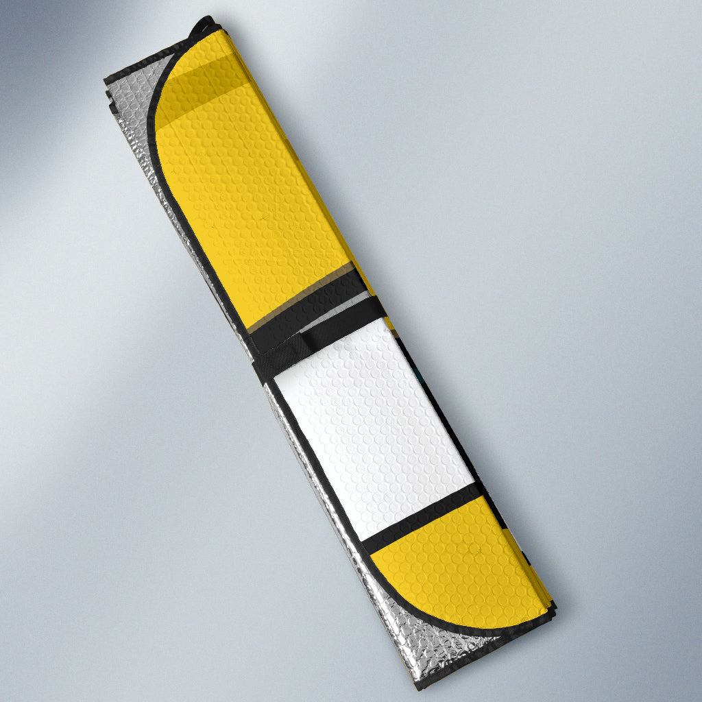 Yellow Angry Eyes Car Auto Sun Shades