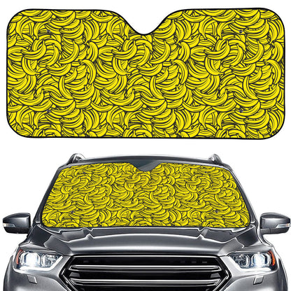 Yellow Banana Pattern Print Car Windshield Sun Shade
