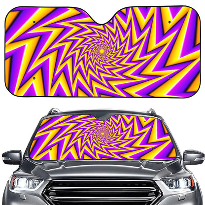 Yellow Big Bang Moving Optical Illusion Car Windshield Sun Shade