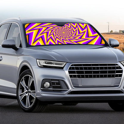 Yellow Big Bang Moving Optical Illusion Car Windshield Sun Shade