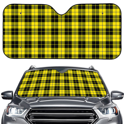 Yellow Black And Blue Tartan Print Car Windshield Sun Shade