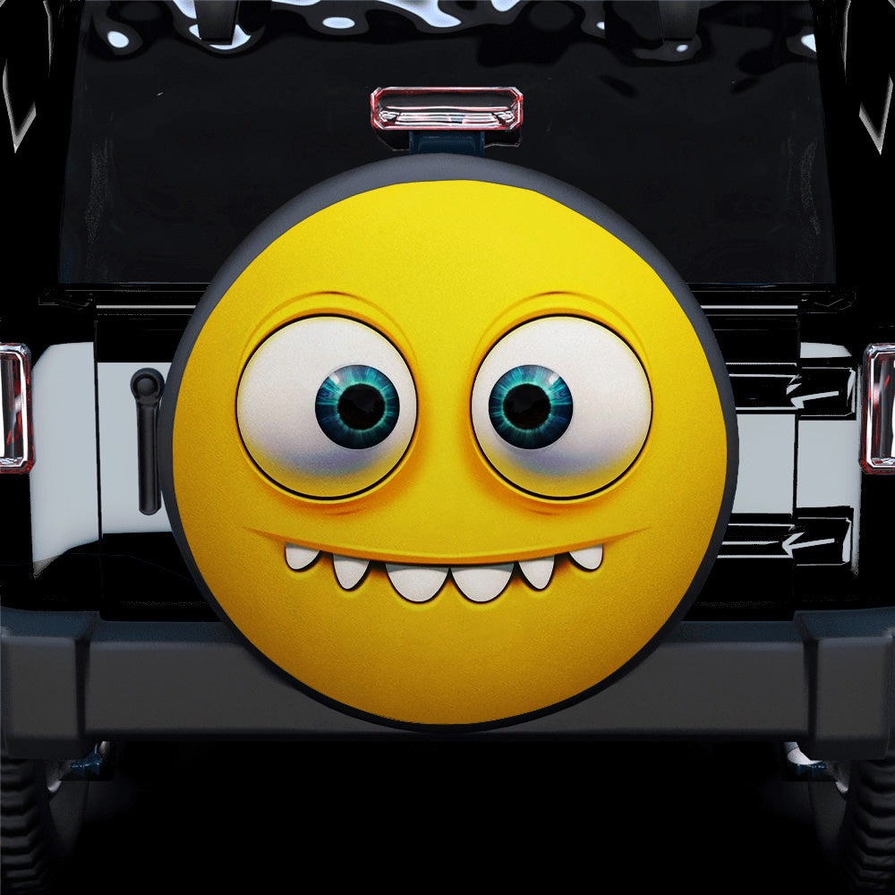 Yellow Cartoon Funny Face Car Spare Tire Cover